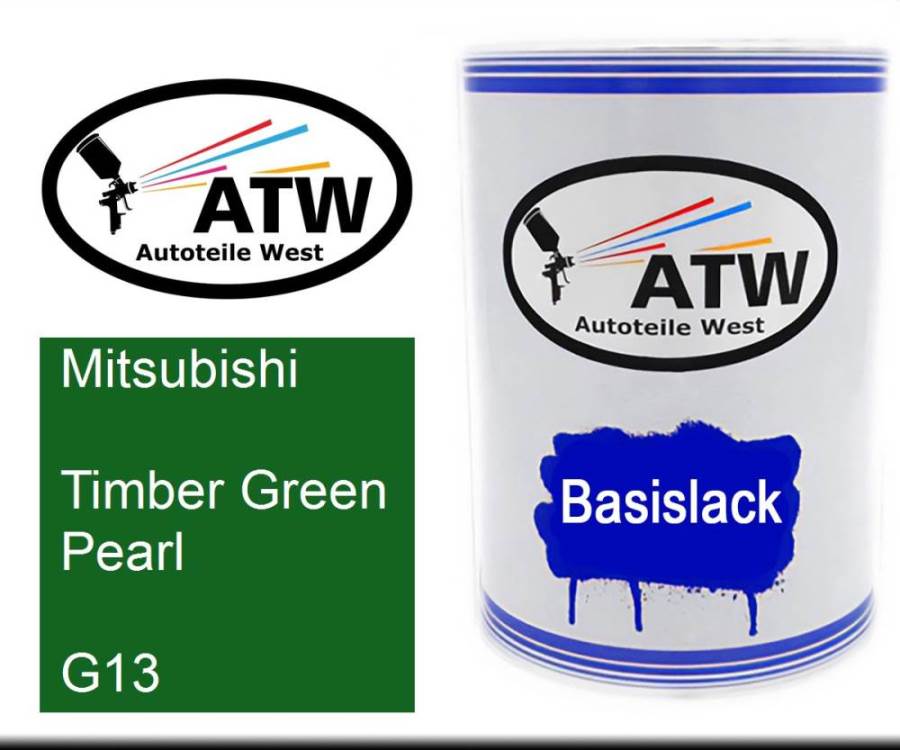 Mitsubishi, Timber Green Pearl, G13: 500ml Lackdose, von ATW Autoteile West.